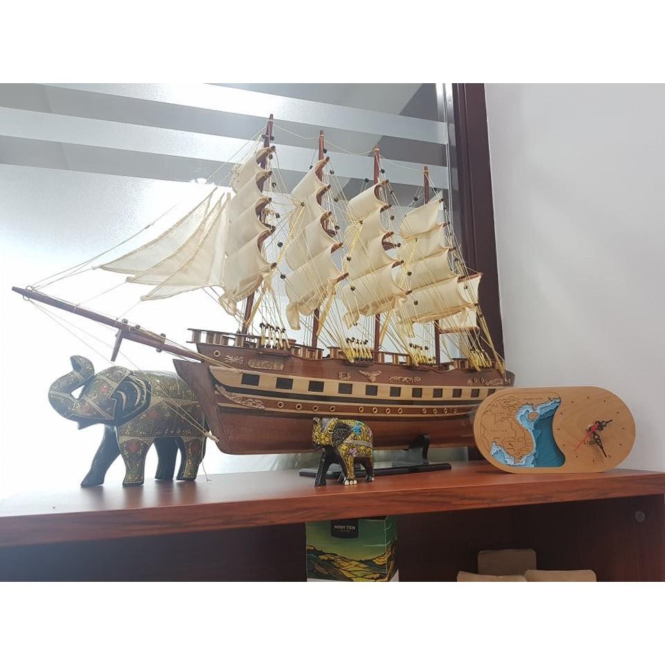 Thuyền Buồm FRANCE Dài 80cm Gỗ Còng Cao Cấp Tinh Xảo