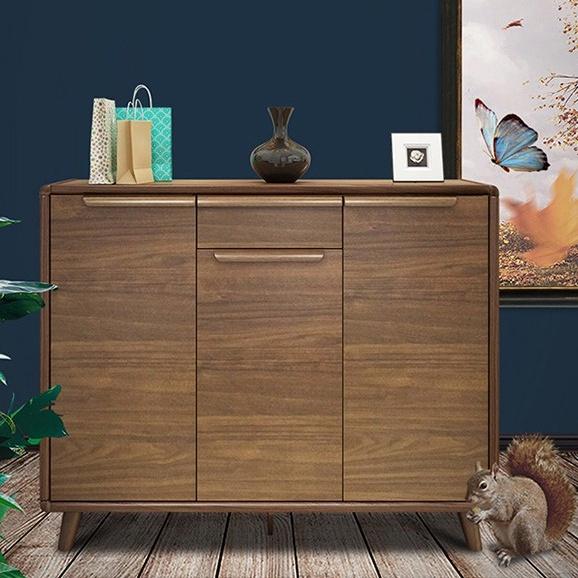 Tủ giày gỗ tự nhiên dài 1m2 - Tủ giày sang trọng lịch sự thông minh TUR080