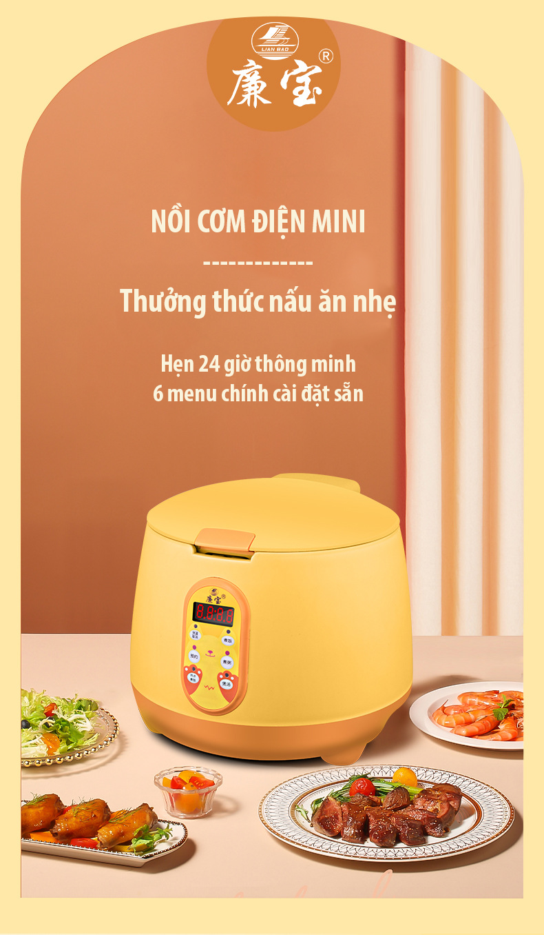 Nồi cơm điện nắp gài 1.2L VITVANG (CFXB12) Lòng nồi chống dính - kiểu dáng Hàn Quốc