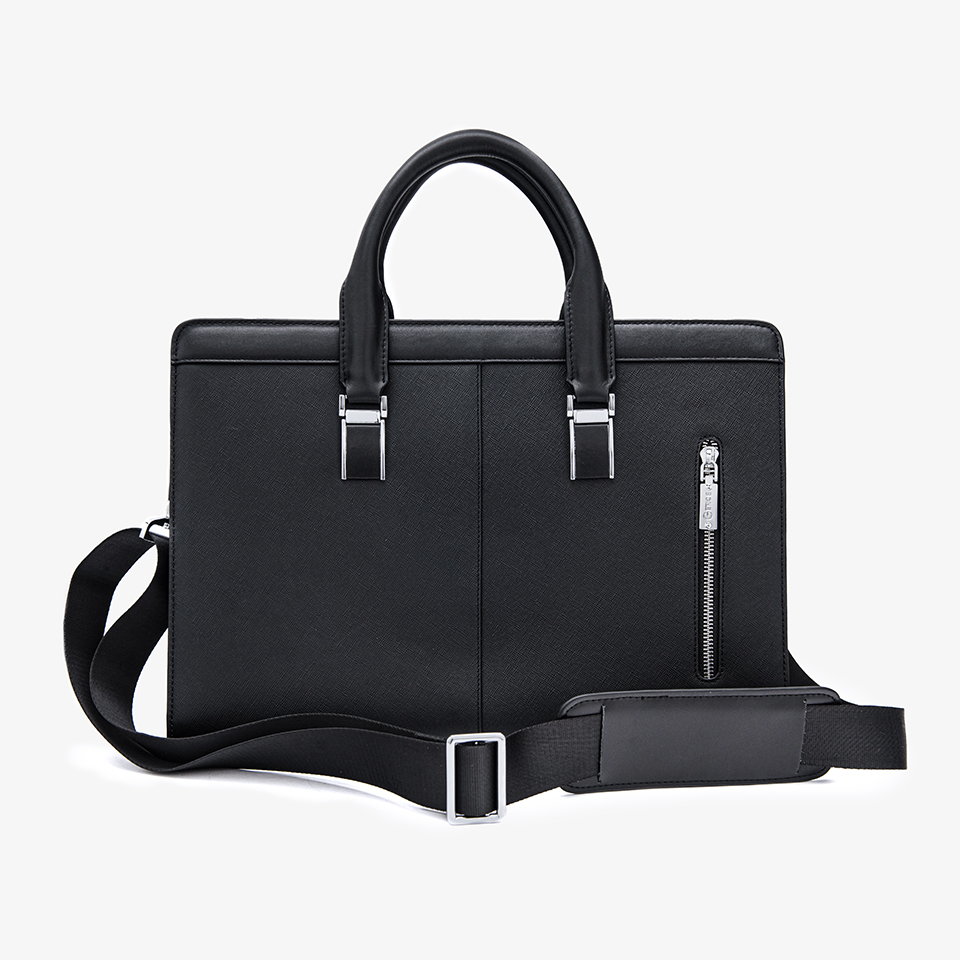 Cặp Da Nam Túi Xách Đựng Laptop GENCE CDX11 Chất Liệu Da Bò Cao Cấp Màu Đen