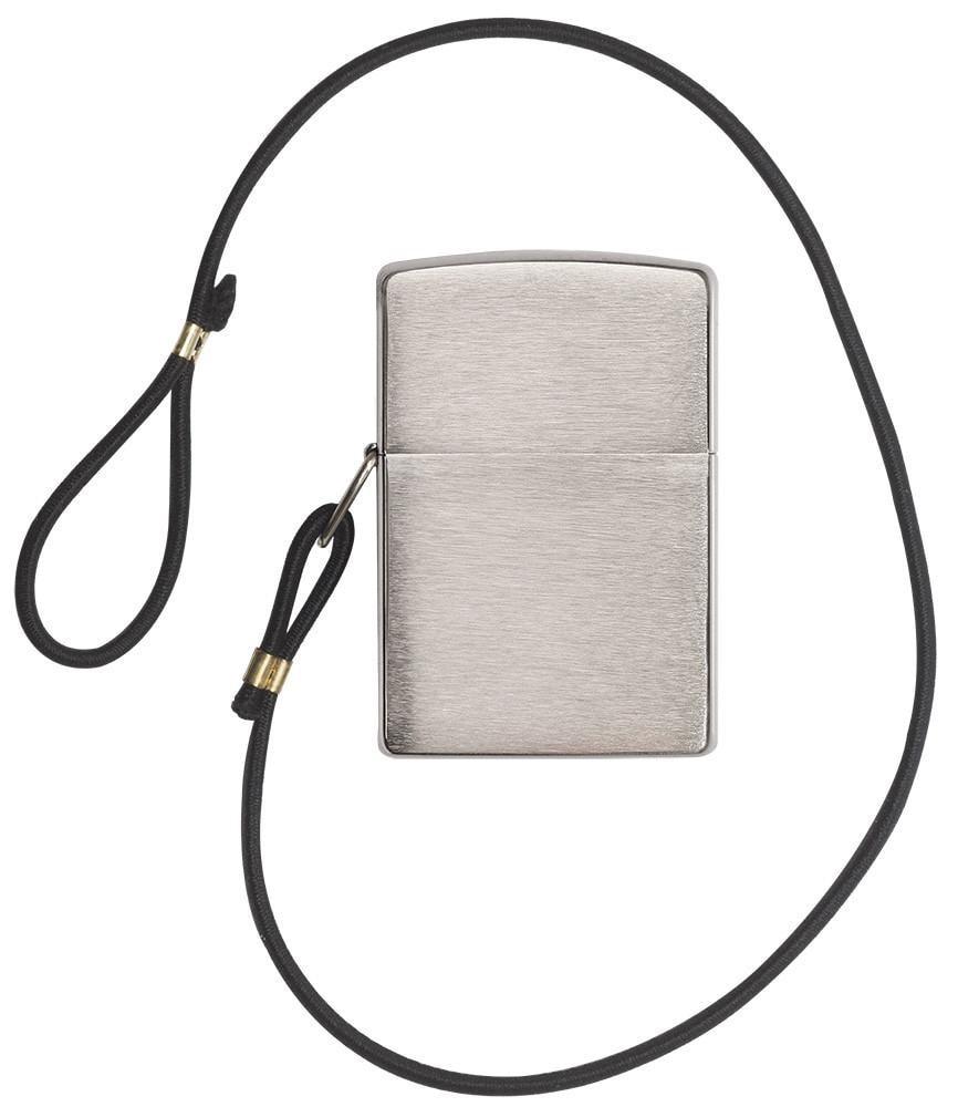 Bật Lửa Zippo Lossproof with Loop &amp; Lanyard Brushed Chrome 275