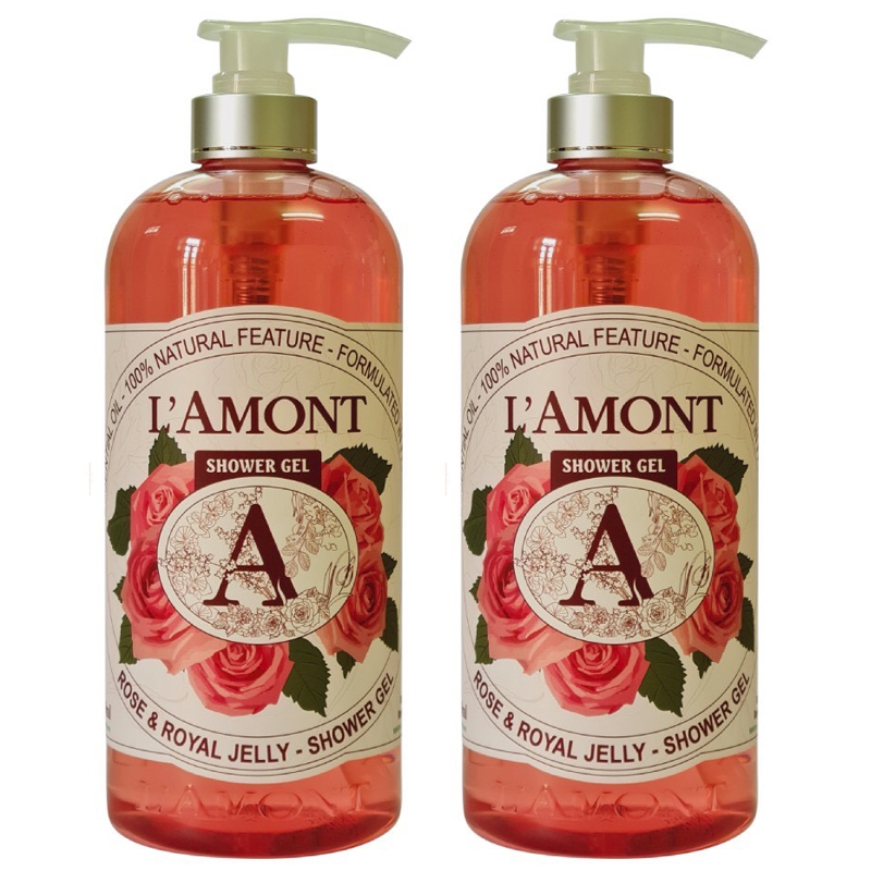 Combo 2 Sữa Tắm L'amont En Provence Rose (Hoa Hồng) Shower Gel 1000ml/chai