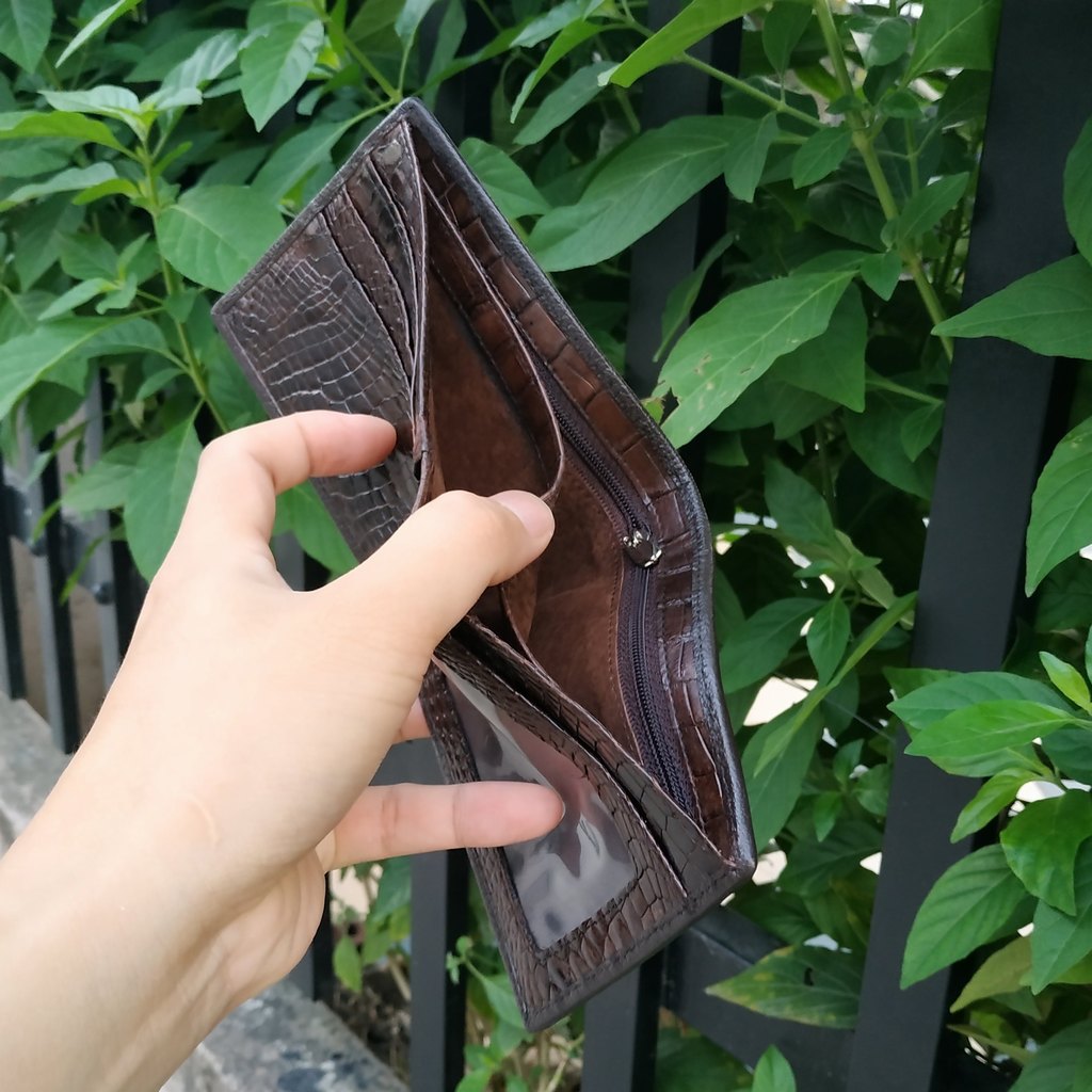 Bóp Da Cá Sấu. 2 Mặt Đều Được Làm Từ Da Cá Sấu Cao Cấp