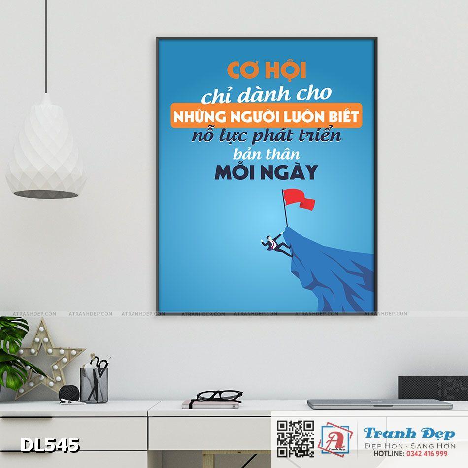 Tranh động lực trang trí phòng làm việc - Cơ hội chỉ dành cho những người luôn biết nỗ lực - DL545