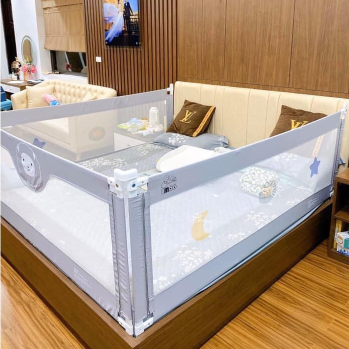 Thanh chắn giường Umoo, khung chắc chắn cho bé ngủ và chơi an toàn
