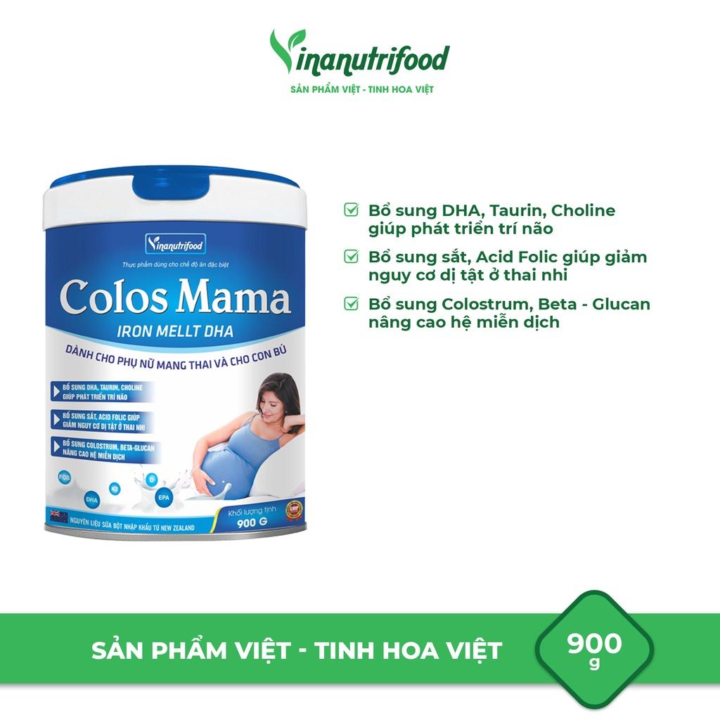 Sữa bột Colos Mama Iron Mellt DHA Vinanutrifood, Hộp 400g và Hộp 900g