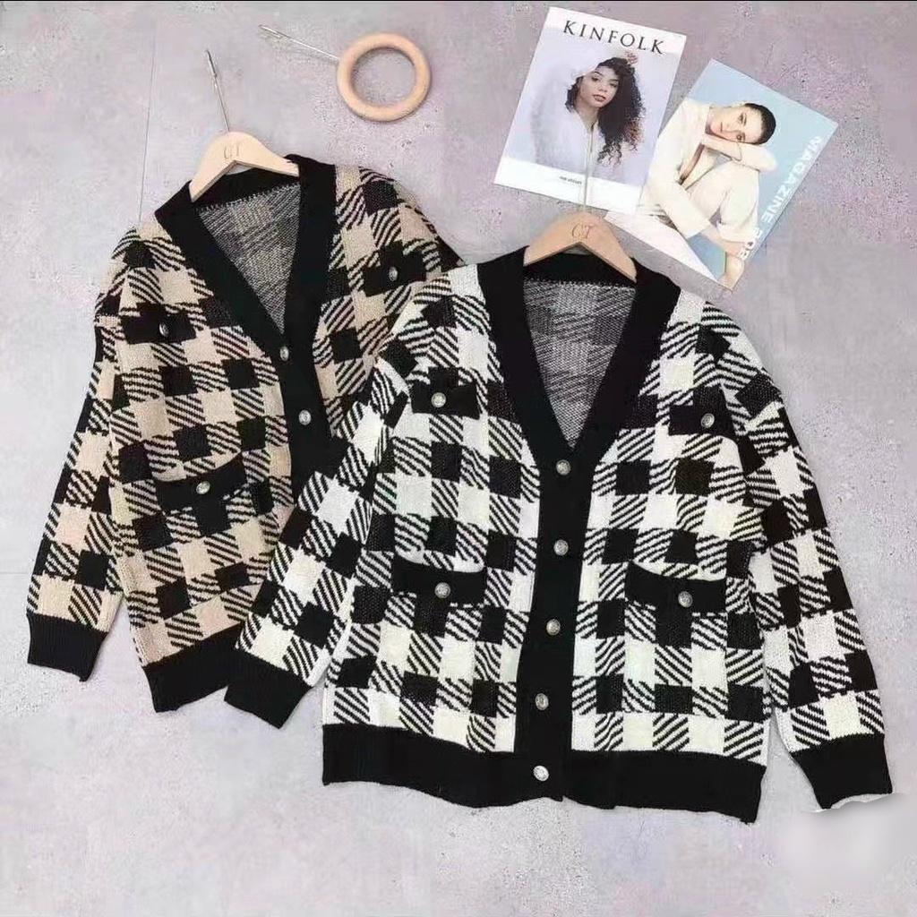 Áo khoác len Bigsize kẻ ô AL115