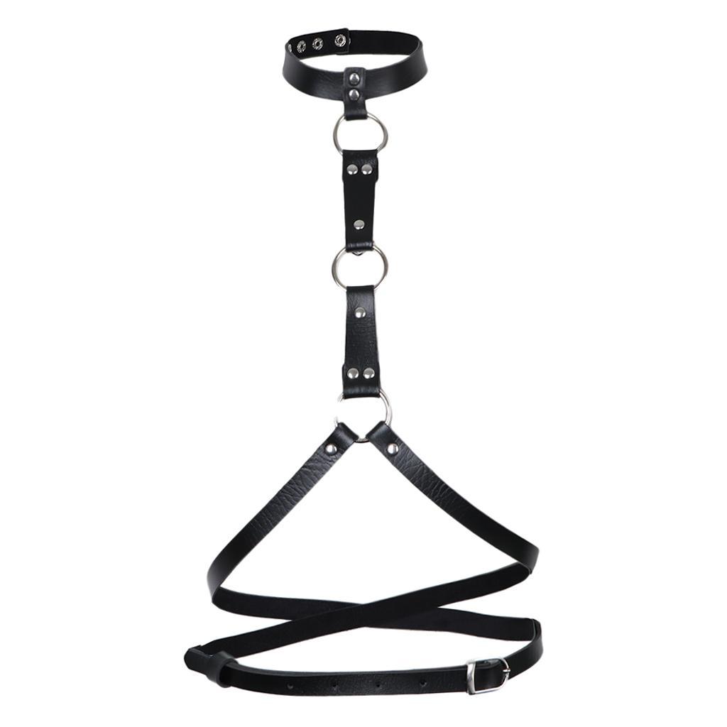 Women's PU Leather Harness Adjustable Waist Belt Gothic Body Straps