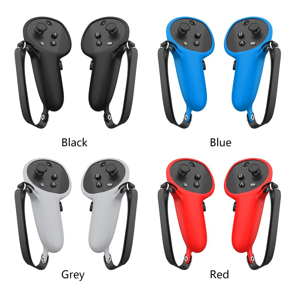 Vỏ bộ điều khiển silicone VR Tất cả các tay cầm bao gồm vỏ bọc chống va chạm có thể điều chỉnh dây đeo cho Meta Quest Pro VR Màu sắc: màu đỏ