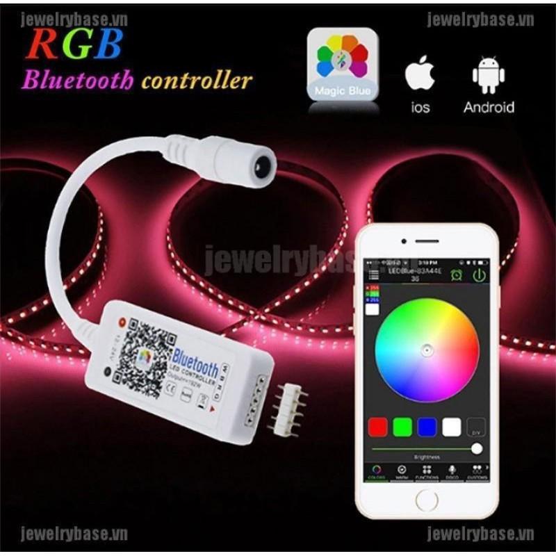 Bộ điều khiển đèn led đổi màu từ xa kết nối bluethoo không dây loại tốt hàng cao cấp