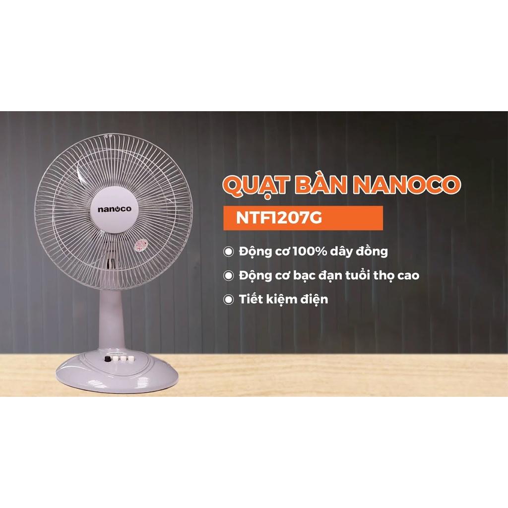 QUẠT BÀN NANOCO NTF1207G ( 3 CẤP ĐỘ GIÓ - MÀU XÁM )- Hàng chính hãng