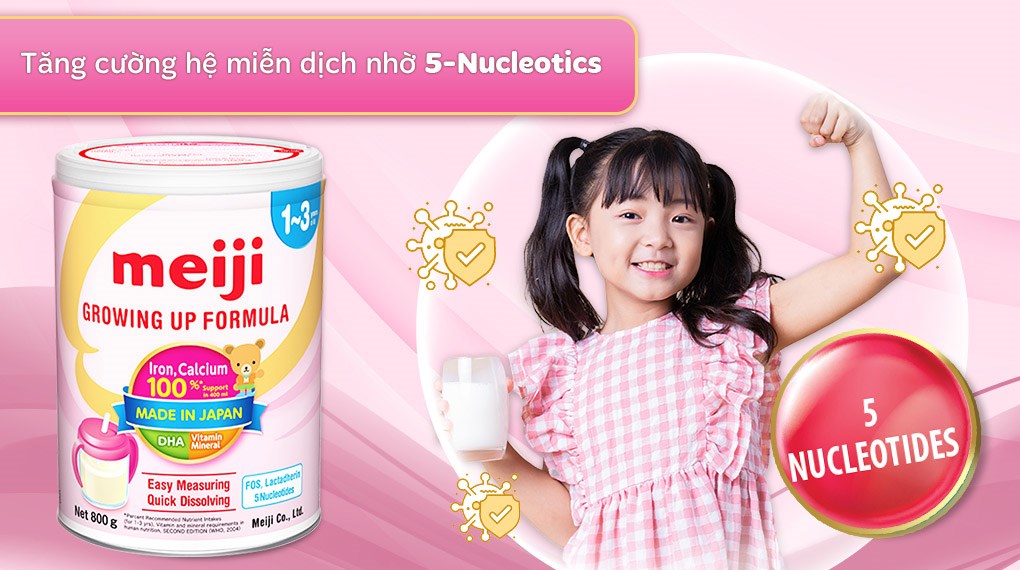 Sữa cho trẻ 1 - 3 tuổi Meiji Nhật giàu dưỡng chất kèm DHA giúp phát triển cân đối chiều cao, cân nặng, trí não cho bé - Massel Official