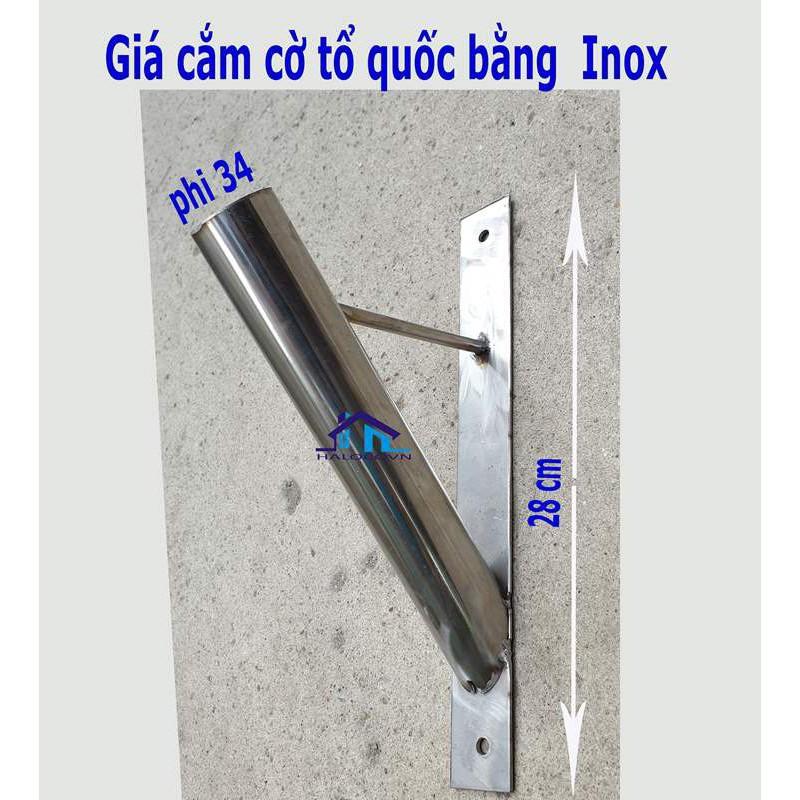 Giá cắm cờ tổ quốc bằng inox 304 loại nghiêng