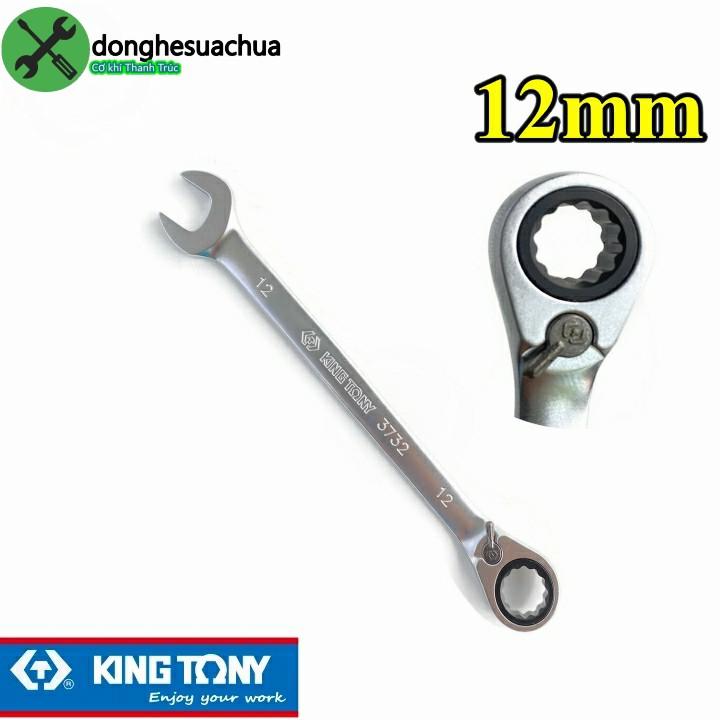 Cờ lê vòng miệng tự động 12mm Kingtony 373212M có khóa gạt