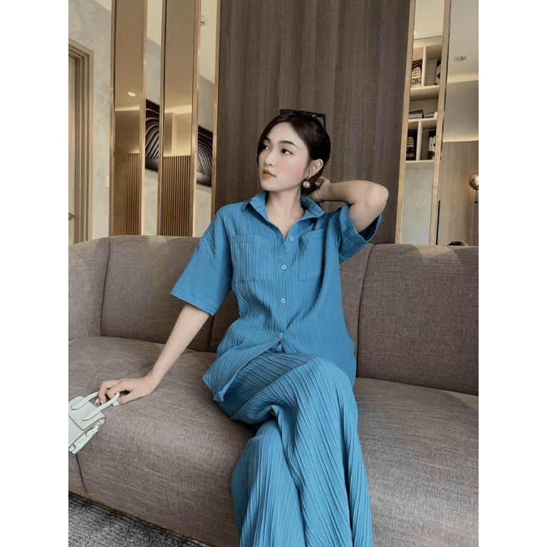 MẪU HOT SÉT SƠ MI XỐP NHĂN DÁNG DÀI SIÊU SANG CHẢNH DX