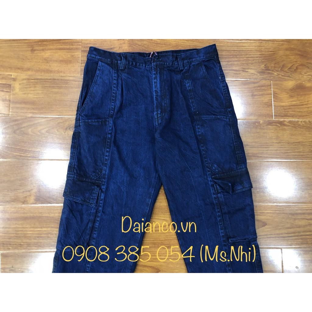 Quần lẻ, Áo lẻ vải jeans Điện Lực xanh đen vải dày dặn- Hình thật