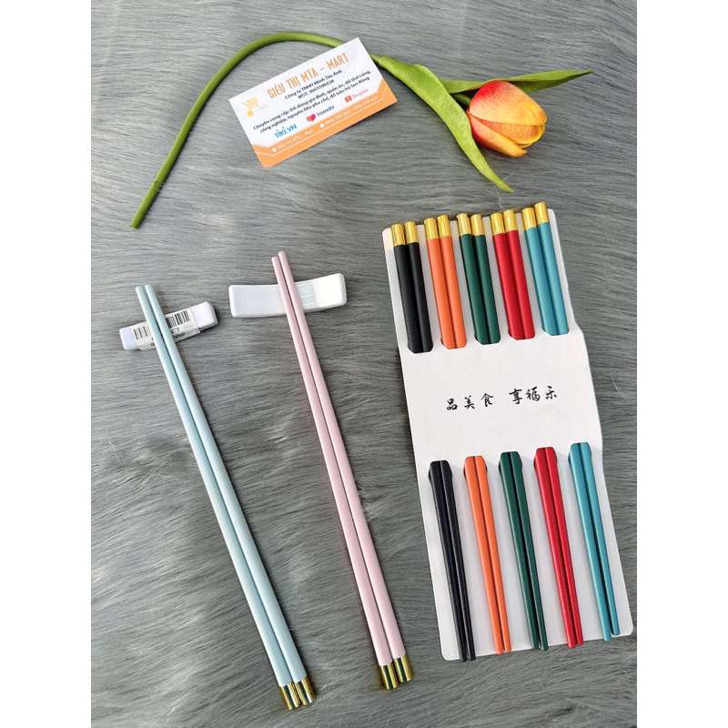 Đũa nhựa màu pastel