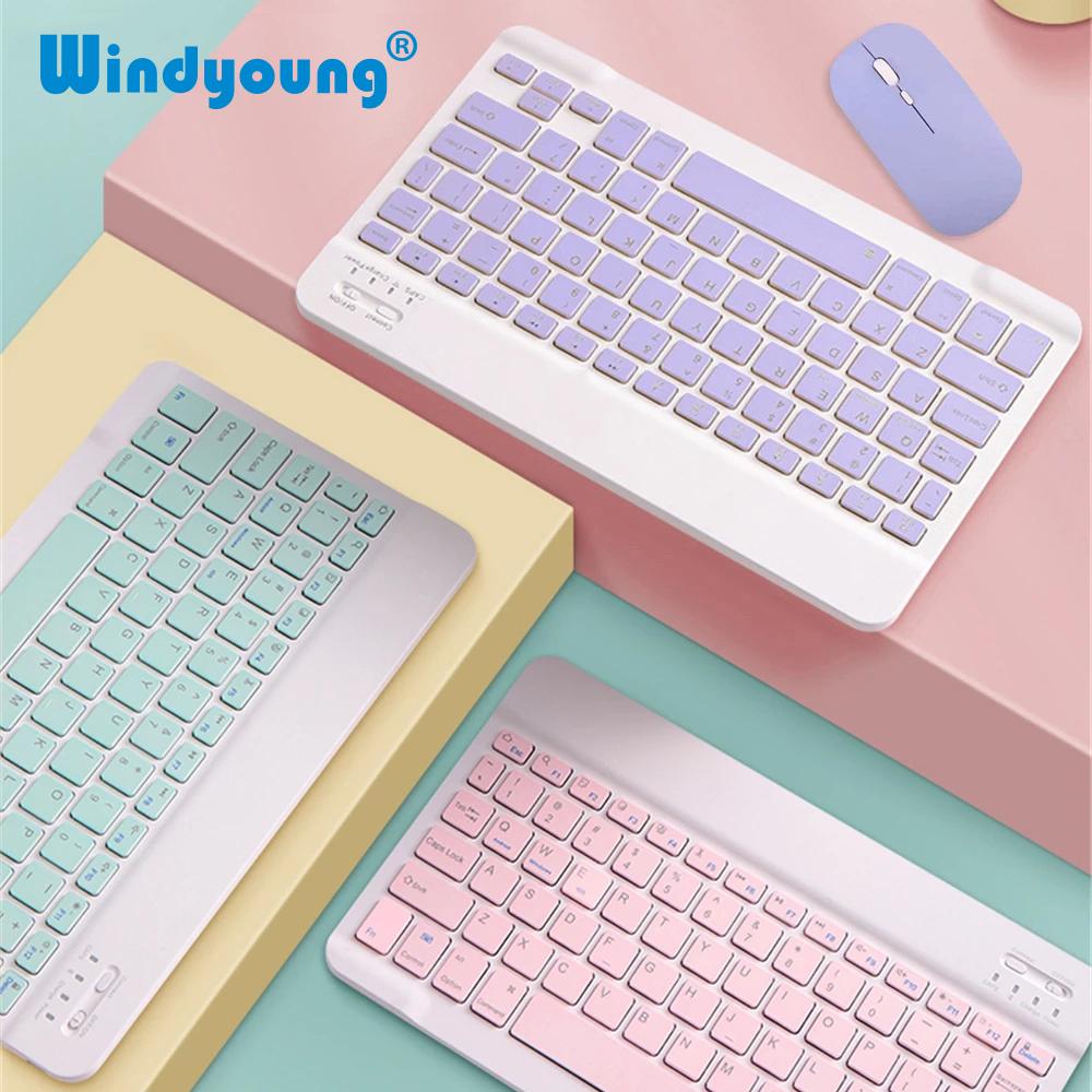 Bàn Phím Bluetooth Và Chuột Cho iPad Xiaomi Samsung Huawei Điện Thoại Máy Tính Bảng Mỏng Bàn Phím Mini Không Dây Cho Android IOS Windows