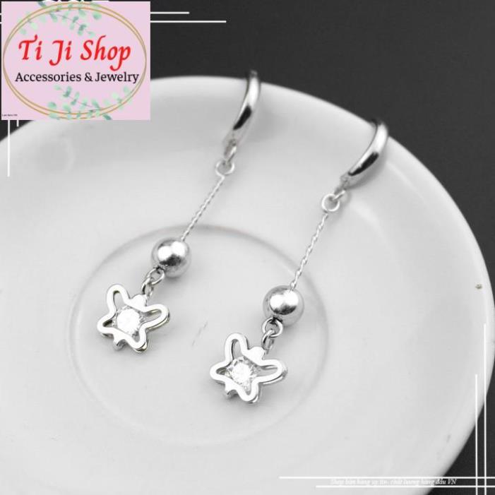 BÔNG TAI NỮ INOX TÒN TEN CON BƯỚM KHÔNG ĐEN