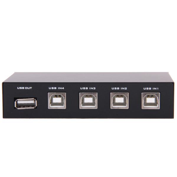 4 Ports USB 2.0 Divide Switch  Out Switch For Printer Scanner - Black