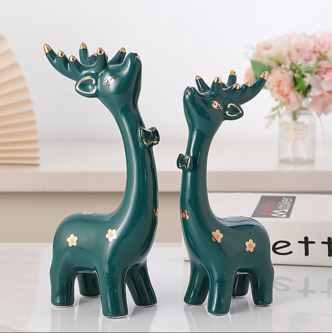 [New arrival] Tượng Đôi hươu sứ trang trí, decor nhà cửa, phòng khách