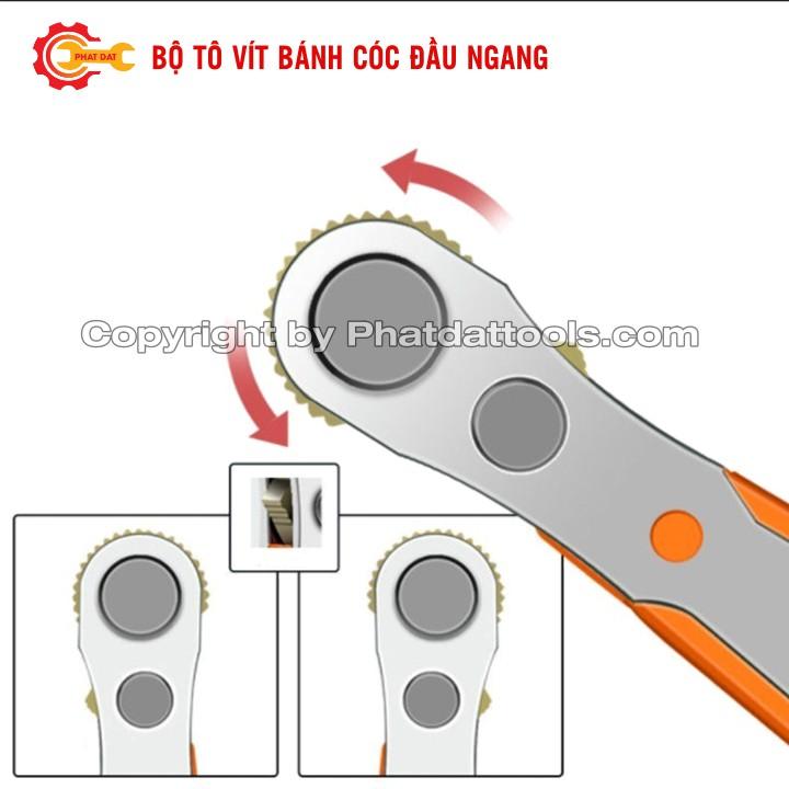 Bộ tô vít bánh cóc đầu ngang đa năng