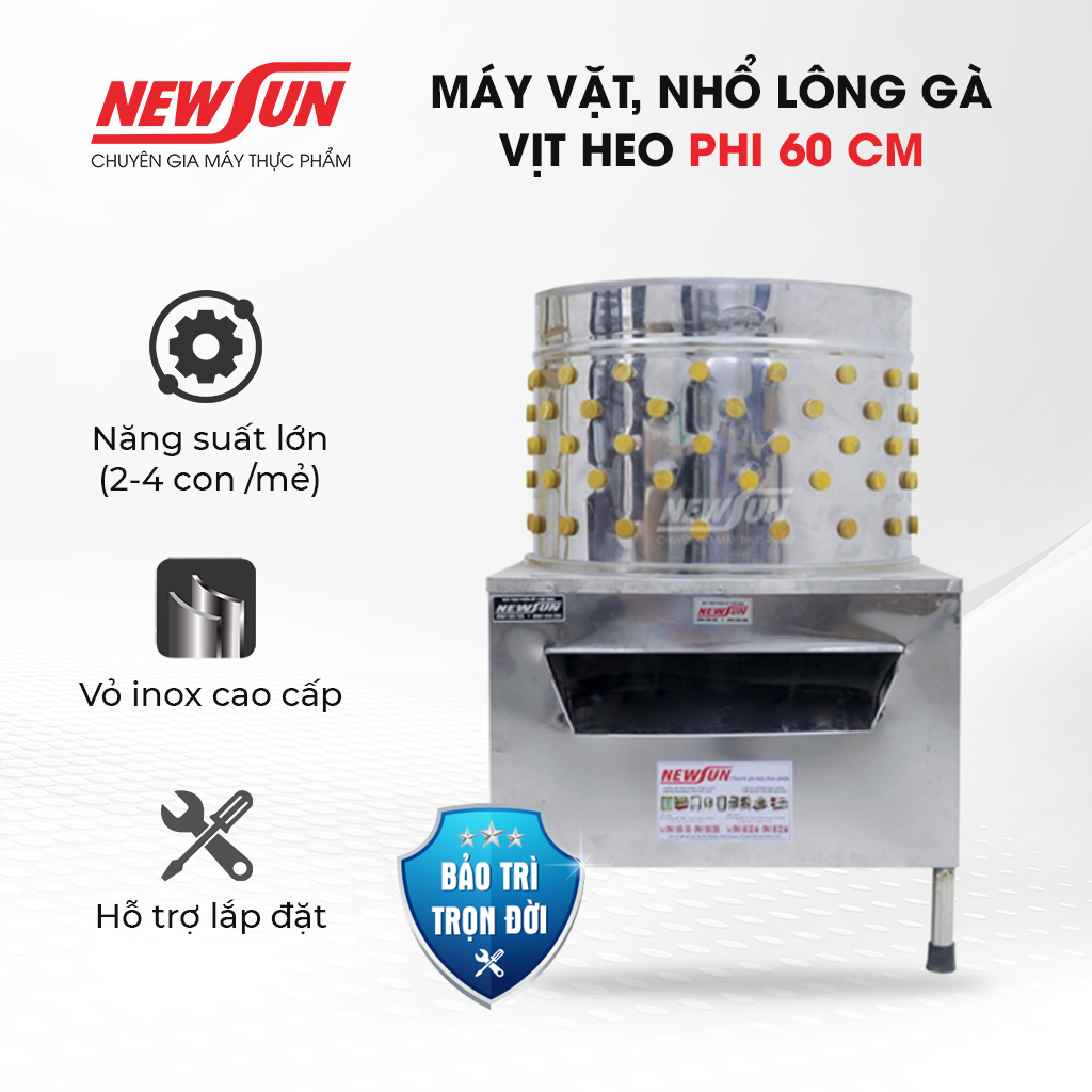 Máy Vặt, Nhổ Lông Gà Vịt Ngan NEWSUN 60 Cm - Hàng Chính Hãng