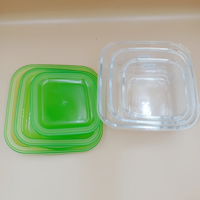 Bộ 4 Hộp Thủy Tinh Đựng Đổ Tủ Lạnh Dùng Được Cho Lò Vi Sóng