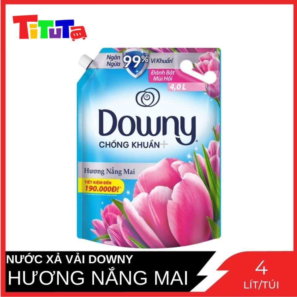 Nước Xả Vải DOWNY Hương Nước Hoa Cao Cấp Túi 4L Hương Nắng Mai