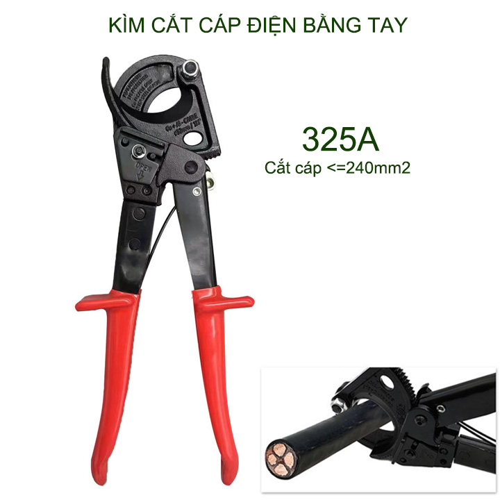 Kìm cắt cáp điện cầm tay 325A, dùng cho cáp đơn 240mm2 hoặc đường kính cáp tới 28mm