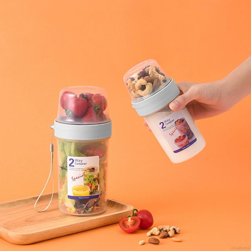 Hộp đựng thực phẩm, ngũ cốc 2 tầng tiện dụng
