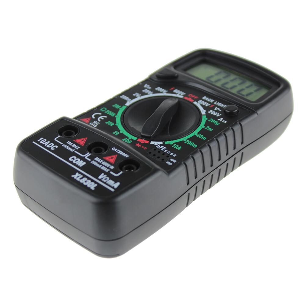 Digital LCD Multimeter Voltmeter Ammeter Ohmmeter Tester DC/AC Voltage Black