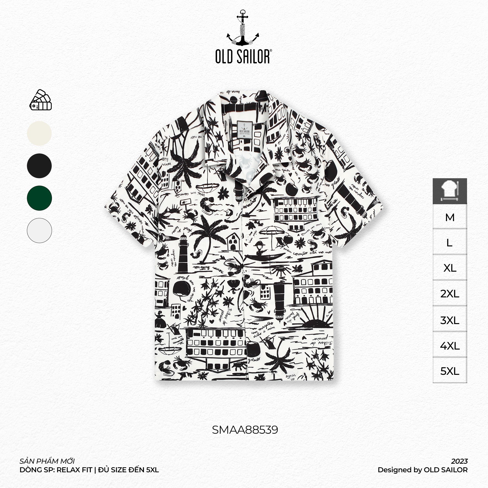 Áo sơ mi nam họa tiết Old Sailor - O.S.L COBAN SHIRTS - 88539 - Big size upto 5XL