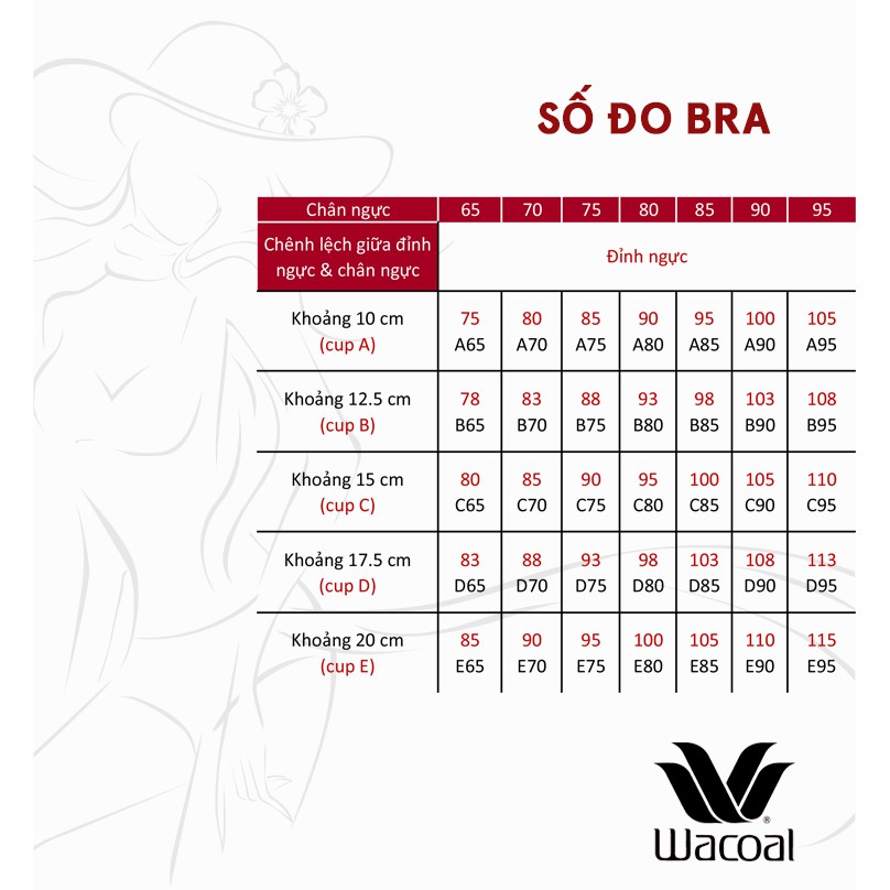 Áo lót Wacoal có gọng IHB4505 nâng ngực vừa, mút mỏng 1cm, có khe nhét mút, ren thêu