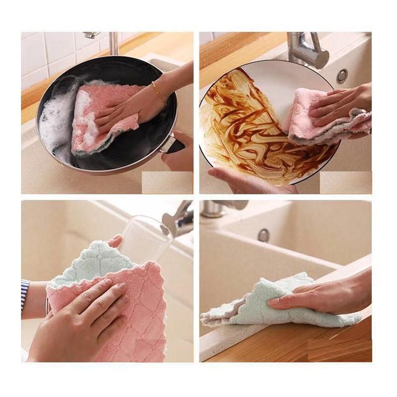 10 Khăn Lau 2 mặt thấm hút nước đa năng nhỏ gọn