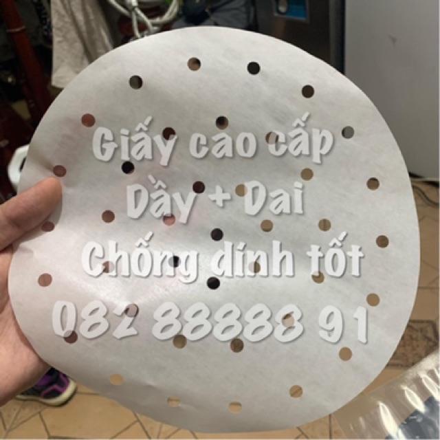 Set 100 tờ Giấy nến tròn đục lỗ dùng cho Nồi chiên không dầu nhiều size