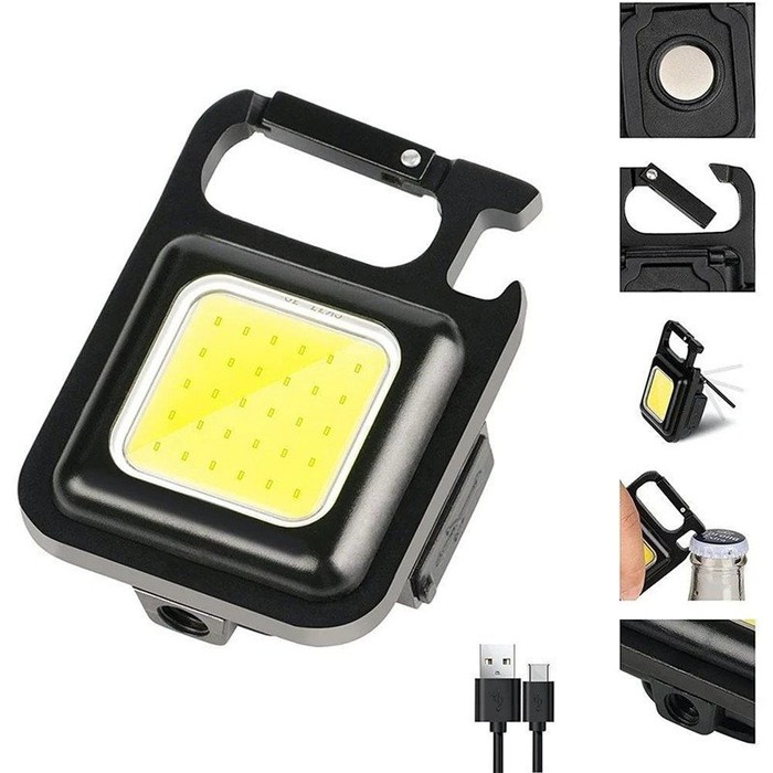 Đèn Pin Kiêm Móc Khóa Mini Siêu Sáng Đèn LED COD Bỏ Túi Sạc Type C