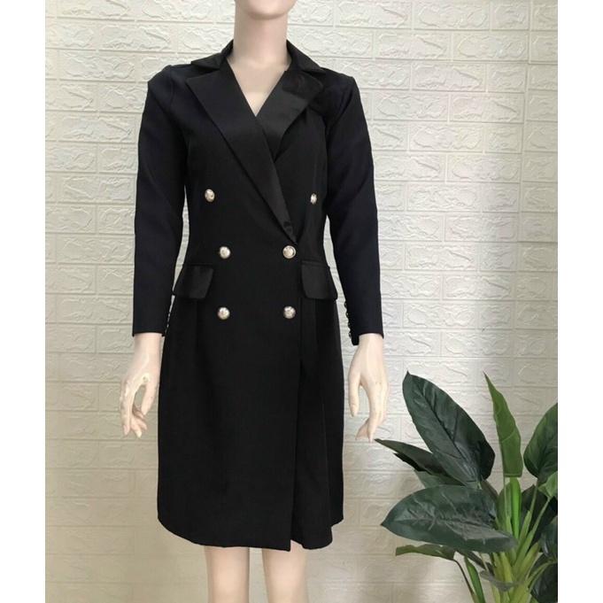 Đầm vest đen suông ôm sang trọng S.MLXL