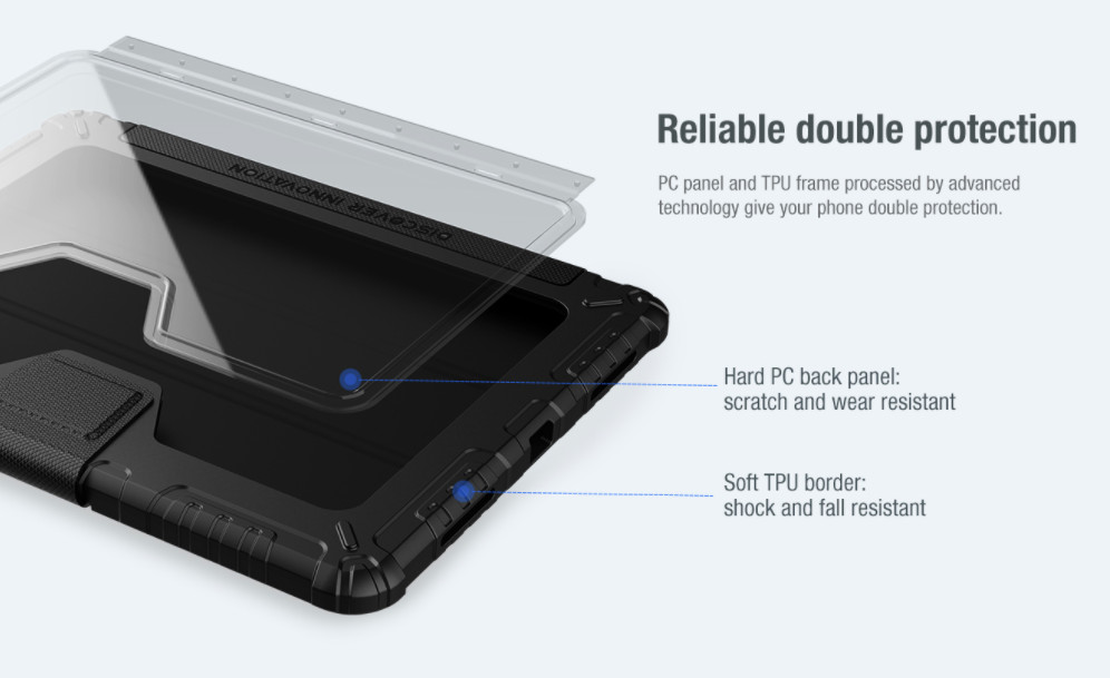 Bao da cao cấp cho iPad Pro 11 (2021) hàng chính hãng Nillkin Bumper Leather có nắp bảo vệ camera