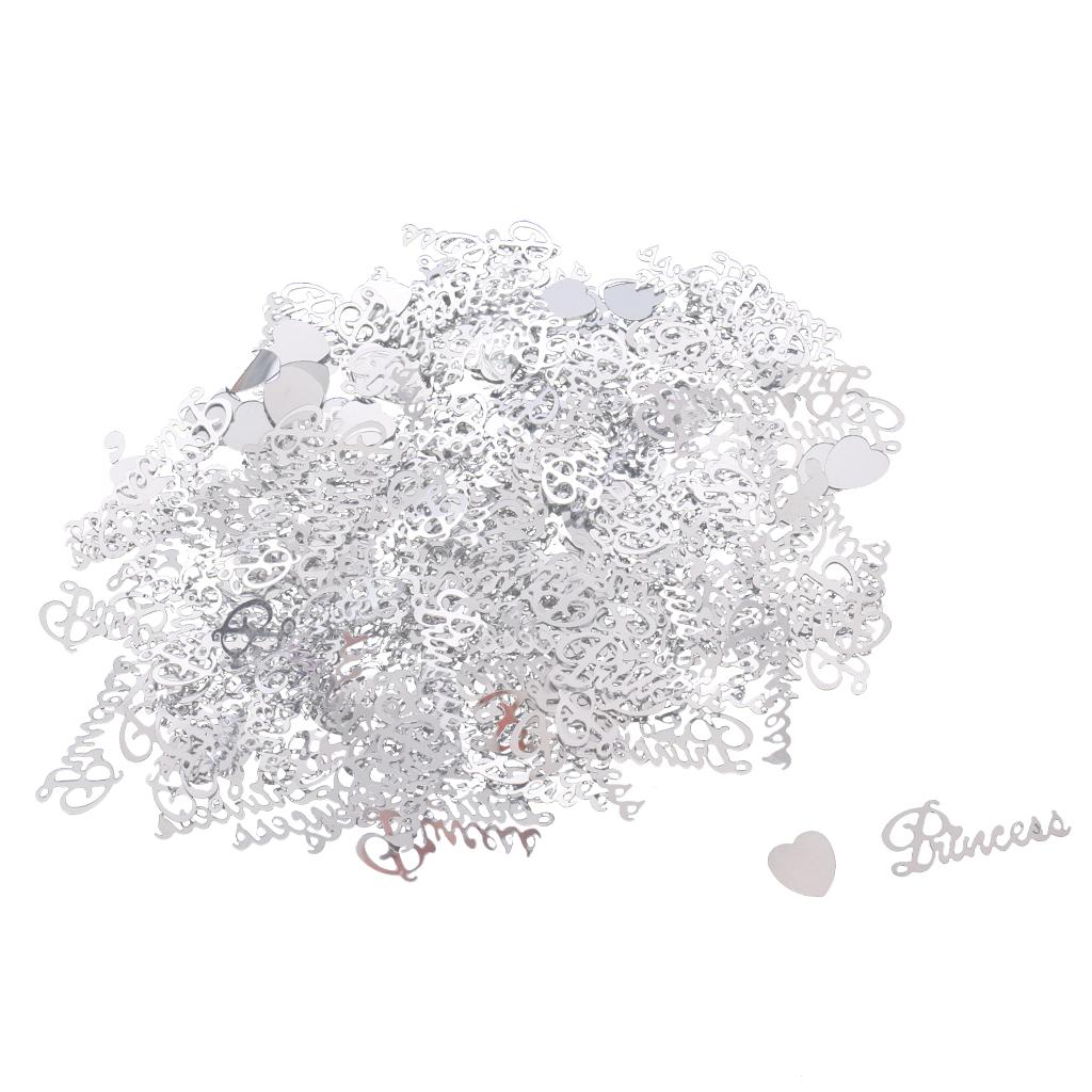 15g Glitter PRINCESS Heart Confetti Foil Girls Birthday Party Decor Gold