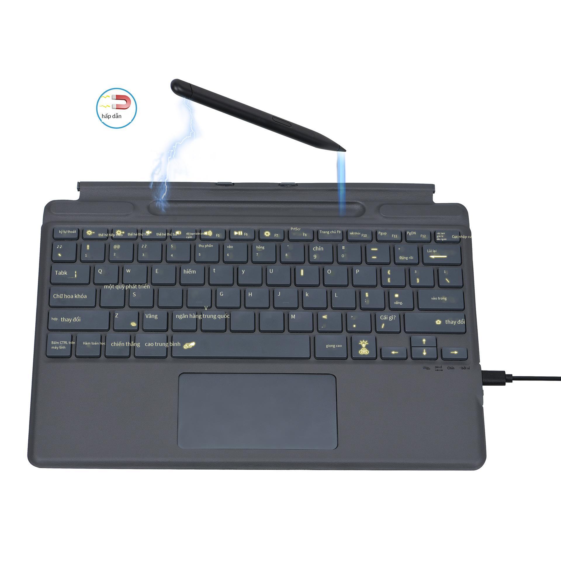Phong cách mới nhất phù hợp với máy tính bảng Microsoft bàn phím Bluetooth bên ngoài Por 8 bàn phím dạ quang pro X hút từ tính sạc bàn phím không dây