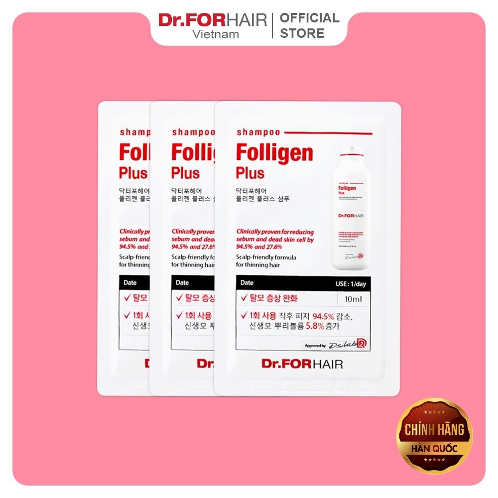 Dầu gội sạch gàu, kích thích mọc tóc, dầu gội sạch dầu, ngăn ngừa rụng tóc Dr. ForHair Folligen Plus Shampoo gói 10ml