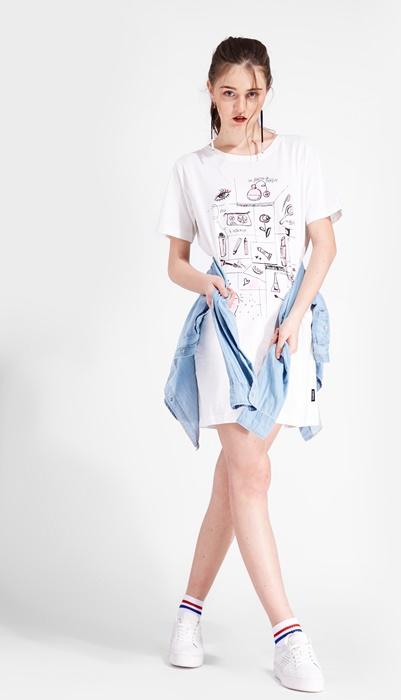 Đầm Thun Form Suông Lady Beauty - Kem