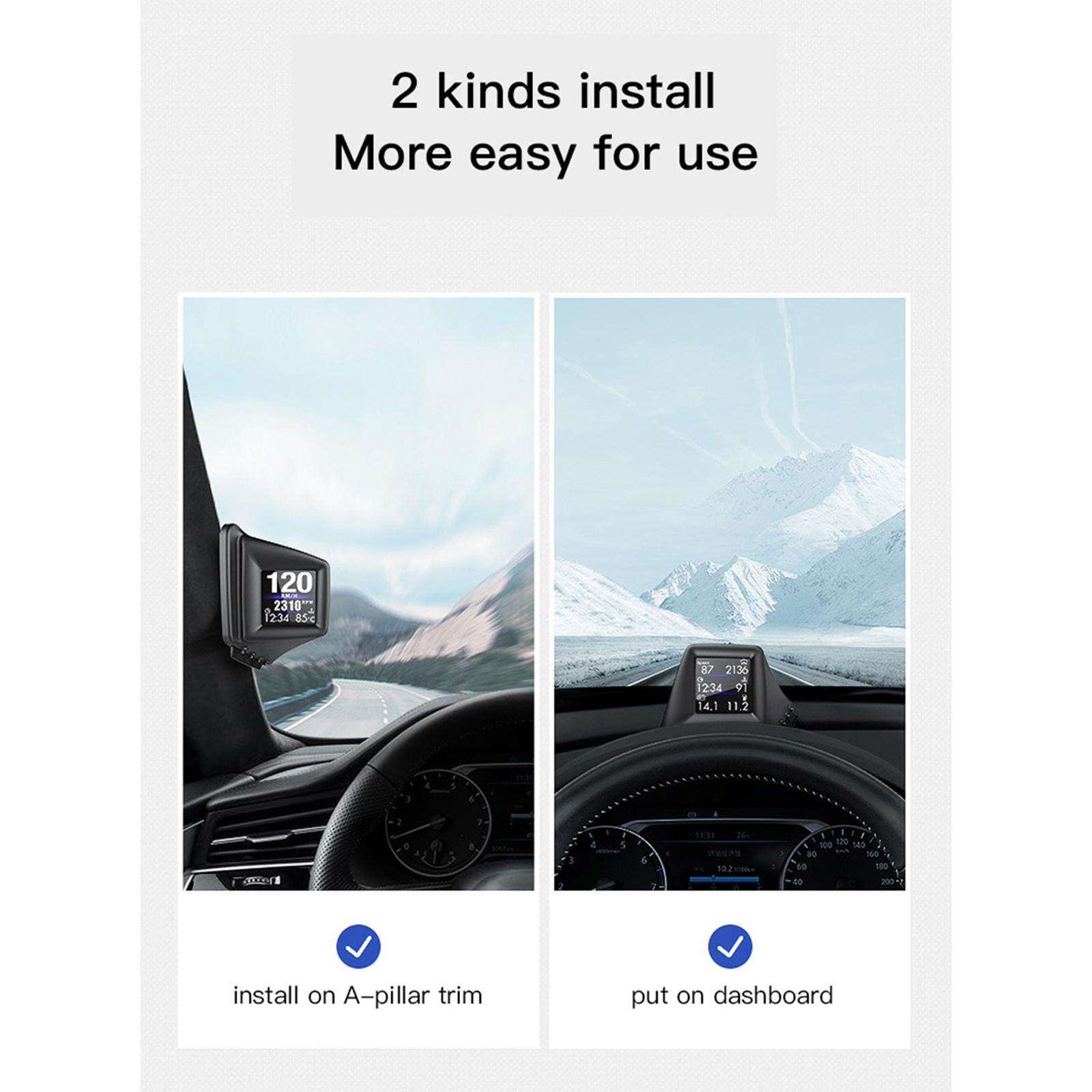 Vehicle Car Head Up Display GPS OBD2 Driving Computer LCD Screen Plug & Play
