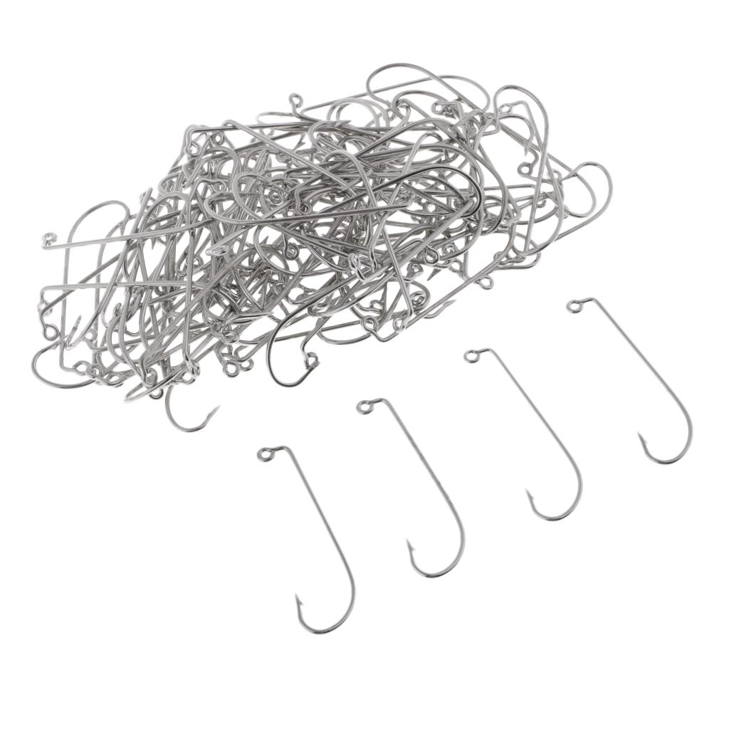 100pcs Worm Fishing Hooks High Carbon Steel Jig Hook Big Fish Fishhook 2