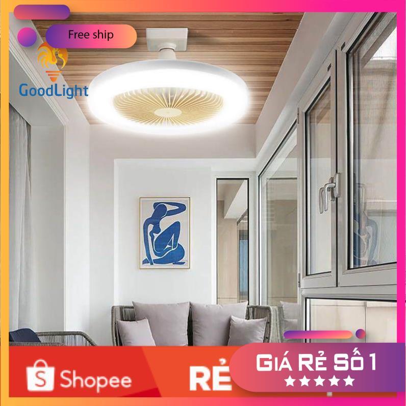 Quạt Trần Đèn LED Nhỏ 9,8 inch gắn đuôi E27 điều chỉnh im lặng 30W cho phòng khách phòng ngủ trẻ em