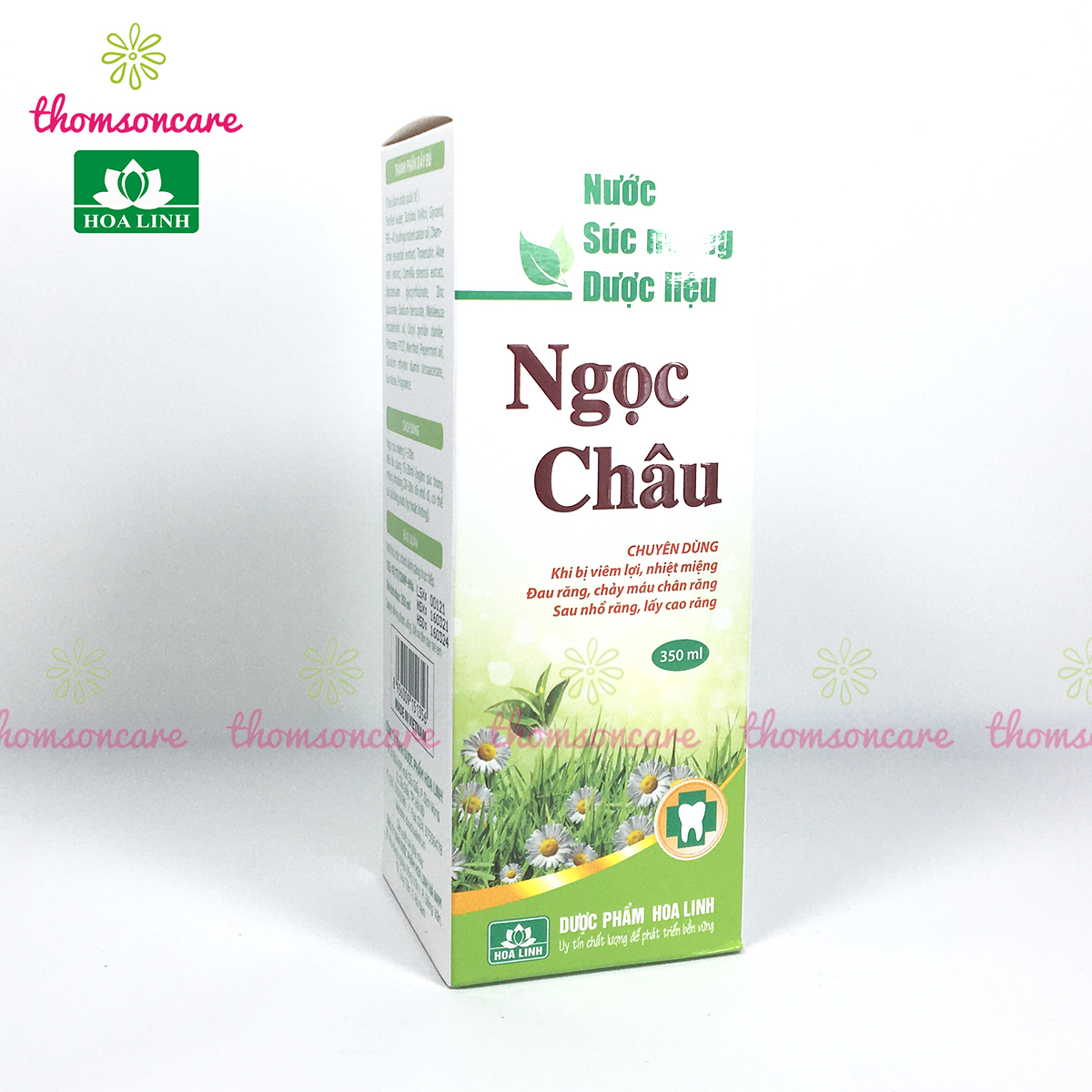 Nước súc miệng dược liệu Ngọc Châu - Giảm nhiệt, hôi miệngg, làm trắng, chống sâu răng - Từ trà xanh, bạc hà, tinh dầu tràm - Chai 350ml