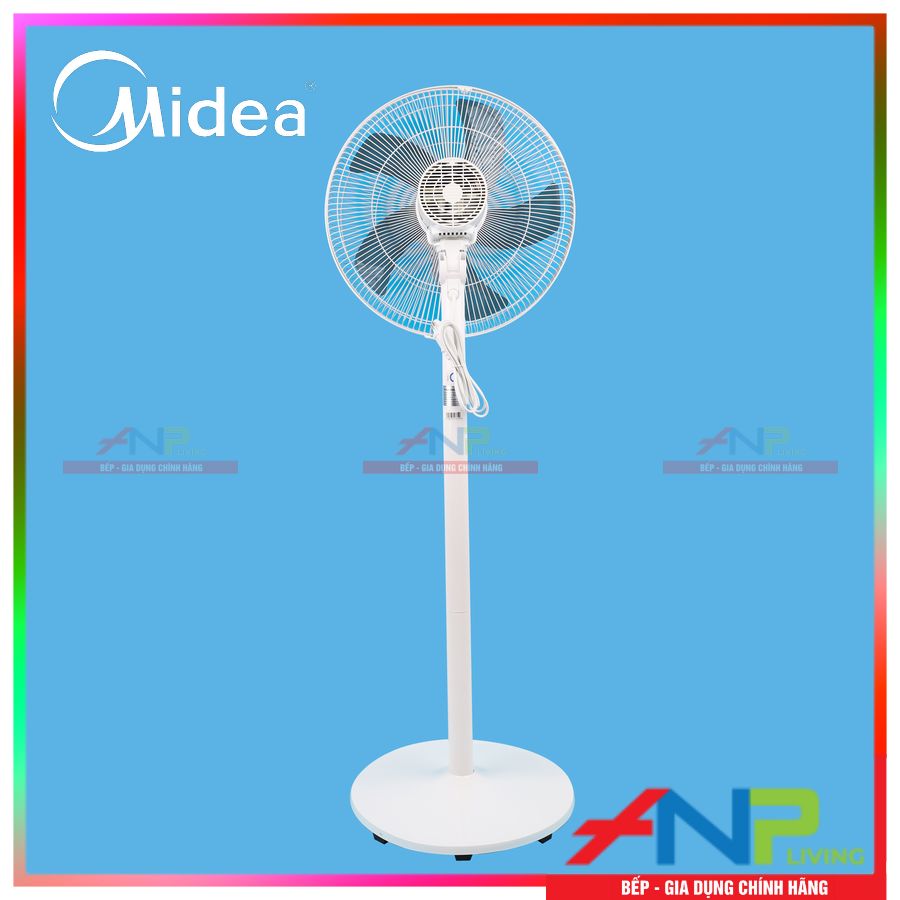 Quạt Đứng 5 Cánh Midea FS40-18BR (Động cơ inverter Công Suất 48W - 8 Cấp Gió - Màn hình LED - Có Điều Khiển Từ Xa) - Hàng Chính Hãng