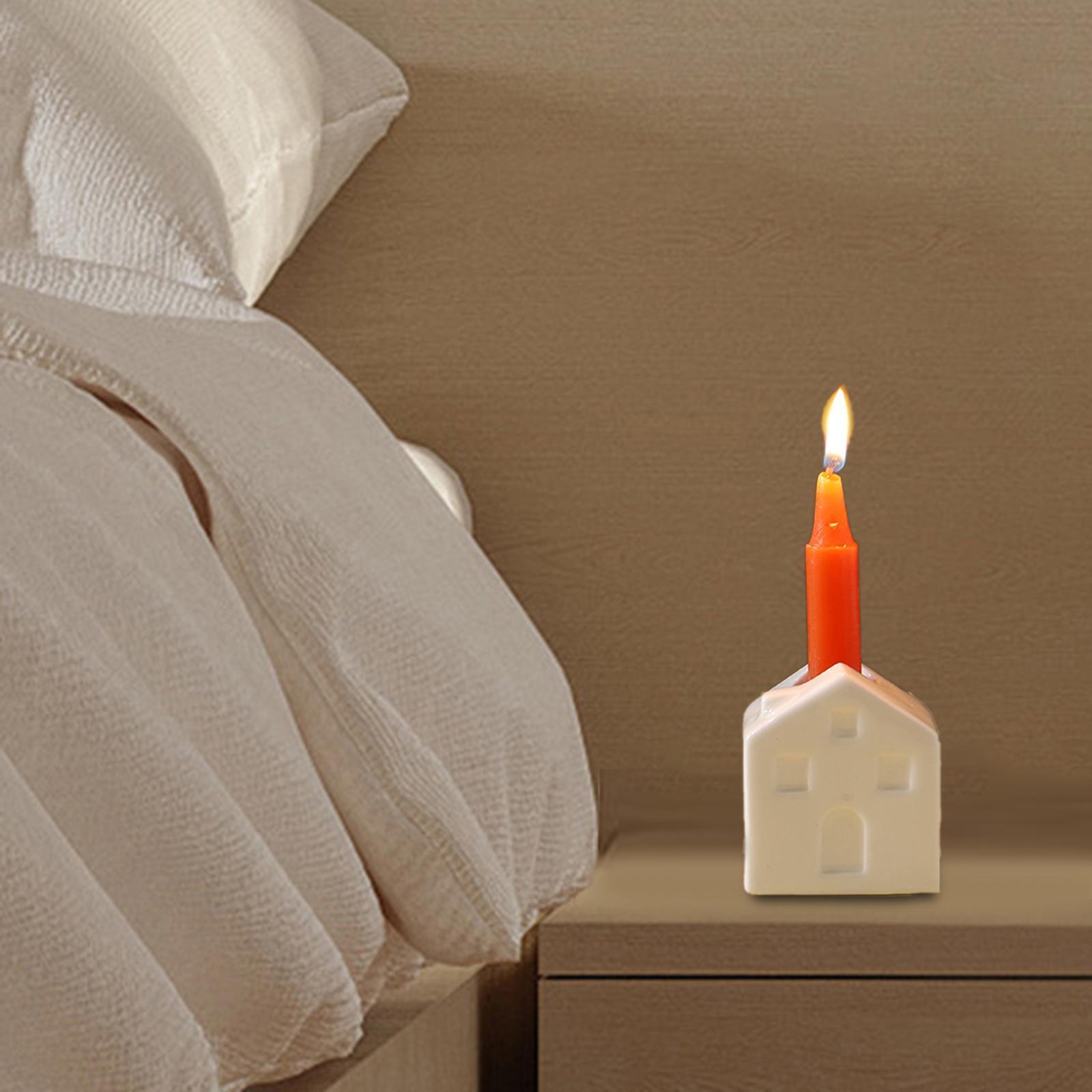 Ceramic Candle Holder Decoration Display Stand Figurines for Tabletop Minimalist Home