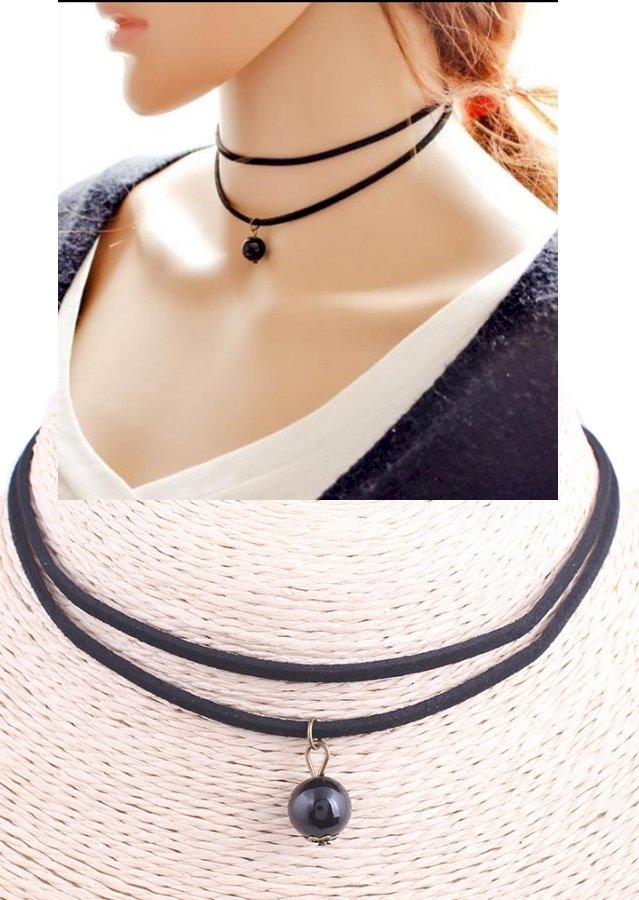 Vòng cổ choker 2 dây kèm hạt V20